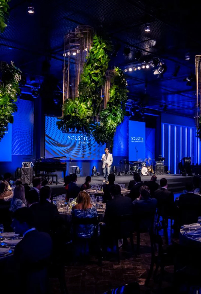 A City skyline at sunset